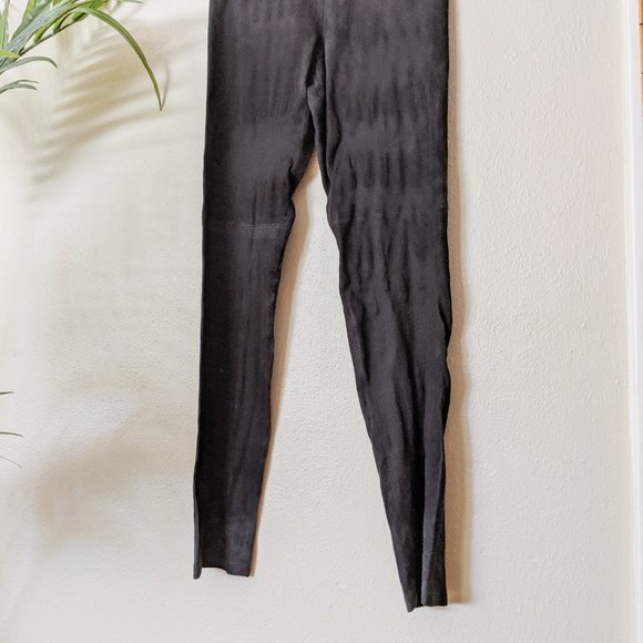 Vince Black Stretch Suede Skinny Leg Leggings - Size Small - Picture 4 of 10